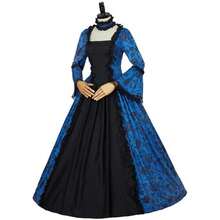 Women's Victorian Dress Ball Gown Vintage Medieval Dress Renaissance Costume Gothic Lace Ball Gown - 藍色 - 查看 3