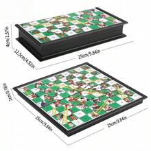 磁性蛇梯棋游戏套装，可折叠便携设计，轻巧紧凑，旅行游戏套装礼品，家庭娱乐玩具 - 綠色 - 查看 6