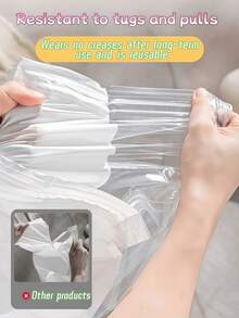 15/3/1 Pcs Vacuum Compression Travel Bags, Roll-Up Storage Bags (No Vacuum Pump Needed), Space-Saving Luggage Packing Cubes, Essential For Clothes, Underwear, Bedroom Storage - Transparent - View 11