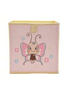 16升无盖可折叠可水洗卡通动物图案布艺收纳盒，白色，适用于婴儿房和儿童房收纳，非常适合存放玩具、书籍、美术用品和手工材料，便携式可折叠收纳盒，可用于衣柜隔板、书桌抽屉和床底收纳，易于清洁和重复使用，节省空间，经久耐用且轻便。 - 彩色 - 查看 13