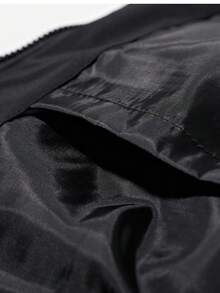 Men's Thermal Vest – Solid Color, High Collar, Front Zipper, And Light Water Repellent - màu đen - Xem 6