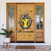Rubber Duck Pirate Door Cover Banner Decoration Backdrop Porch Sign For Holiday Party Indoor Outdoor Decor,OneSize,RubberDuckPirate - 橡皮鴨海盜 - 查看 1