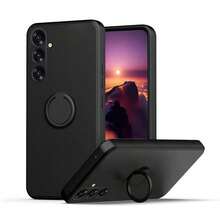 适用于三星 Galaxy S26 Ultra、A17、A16、A26、A36、A56、A15、A35、A55、A05、S25 FE、S24、S23、S21、S23 Plus Ultra 的磁吸硅胶手机壳，带支架 - 黑色 - 查看 3