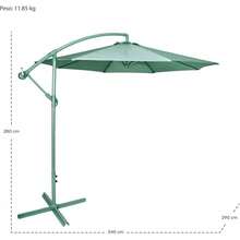 JARDIMEX Sombrilla Premium de Lujo Jardin Exterior Moderna Lateral Diametro 2.9 Metros para Patio Terreza Aire Libre Camping Playa Alberca Poteccion Impermeable Estructura Acero (Rosa) - verde menta - Ver 8