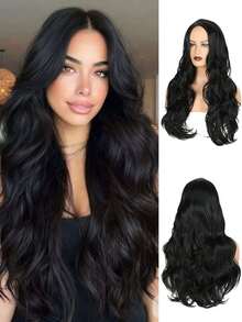 [Charming Gold Wavy Wig] - Heat Resistant Synthetic Hair, Versatile Middle Eastern Style For Daily Wear & Parties - Multicolor - View 3