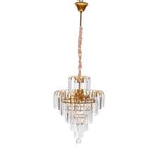 CNCEST Luxury Style Chandelier Ceiling Light, Modern Home LED Hanging Lamp, 4-Head Light Top K9 Crystal Lampshade Pendant Fixture For Bedroom Living Room Kitchen Bar - Vàng - Xem 1
