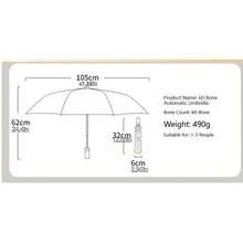 1pc Lightweight Automatic Travel Umbrella, Windproof Rainproof UV Protection Sunshade Umbrella, Foldable Dual-Use Umbrella