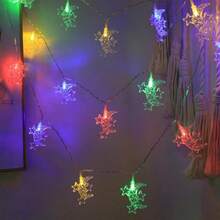 1 包电池供电开斋节大型月亮和三颗星星串灯，10/20/30/40 个 LED 灯珠，适合家居卧室、树木、庭院、露台、花园、派对、婚礼、生日、节日装饰 - 彩色 - 查看 6