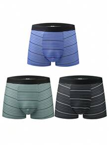 10pcs Fashion Printed Men's Briefs, Soft Comfortable Stretchy Thin Boxer Shorts, Sports Shorts, Novelty Underwear, Random Graphic Patterns - Multicolor - View 10