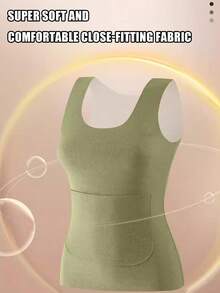 5Pcs Warm Fleece Lined Seamless Thermal Vests, Dual Front Back Pockets, Soft Slim Fit Inner Undergarment For Fall Winter Daily Wear - Multicolor - View 8