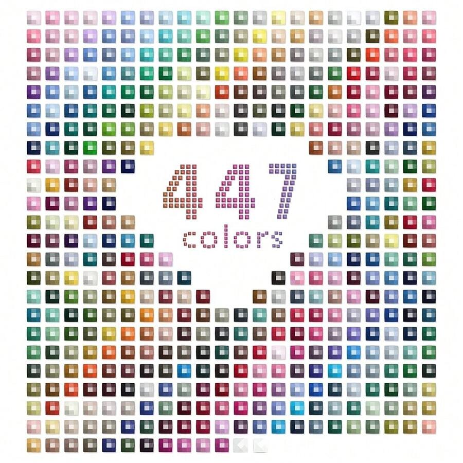 447 Colors Diamond Painting Beads, 89400 5D Square Flat Bottom Resin Drills For Diamonds Art Accessories, Replacement Gems For DIY Dots Nails Diamond Painting Dot Craft (200 Per Color) - 447-彩色方形鑽石200/顏色 - 查看 1