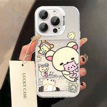 1pc Fashionable, Personalized Cartoon, Relaxed Little Bear Compatible For Phone17/16/15/14/13/12/11/8/ 7ProMax/Pro/Plus/Xs Max/XS/X,For Compatible With Colored Simple Fall Prevtion Anti-Shock, Anti-Slip, Anti Drop, Camera Ls Protection, Silicone Anti Wear Phone Case﻿.Holiday Phone Accessories.Bear Phone Case Phone Case Rilakkuma Cheap Phone Cases 14 Cute Phone Cases Fundas Cover De Gifts For Women Cover 17 Pro Max Fall Silicone Phone Case Gifts For Men - 銀色 - 查看 4