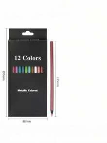 1 علبة من 12 قلم رصاص ملون شخصي، أقلام رصاص خشبية معدنية ب- 12 لون معدني فلورسنت، أقلام رصاص للرسم والتلوين اليدوية، مخصصة بالاسم والتاريخ والنص، هدية عيد الميلاد للأصدقاء والطلاب وعودة إلى المدرسة، لوازم مكتبية - متعدد الألوان - مشاهدة 5