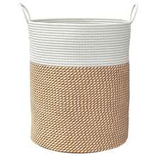 vidaXL Panier de rangement marrón y blanco Ø38x46 cm algodón - Multicolor - Ver 4