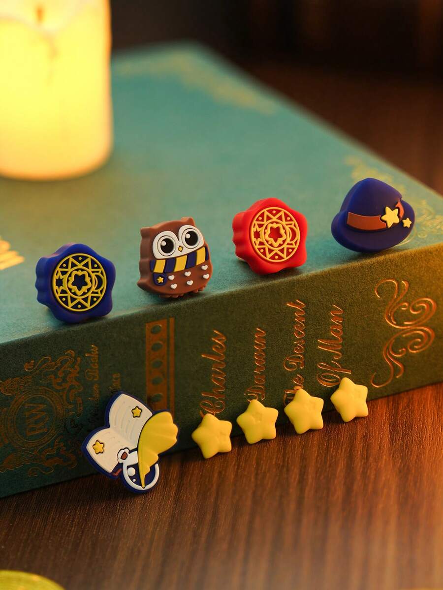 GeekShare Magic Academy D-Pad Button Cap Set - Silicone ABXY Button Stickers Compatible With Nintendo Switch/OLED Joy-Con