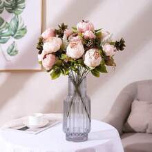 Duovlo Fake Flowers Vintage Artificial Peony Silk Flowers Wedding Home Decoration,Pack Of 1 (Light Pink),20.87*3.5,LightPink - LightPink - 查看 7