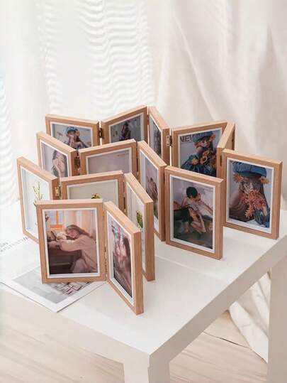 Multi-Functional Foldable Classic Photo Frame, High-Definition Glass Landscape Display, Foldable Frame, Home Decor, Room Decor, Suitable For Living Room, Bedroom, Tabletop And More