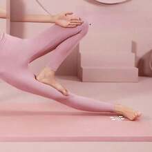 Yoga Pilates Fitness  8mm Thicknes Non Slip Yoga Cushion Travel Fitness Exercise Pad Women Home Gym Floor Workout - 粉色 - 查看 3
