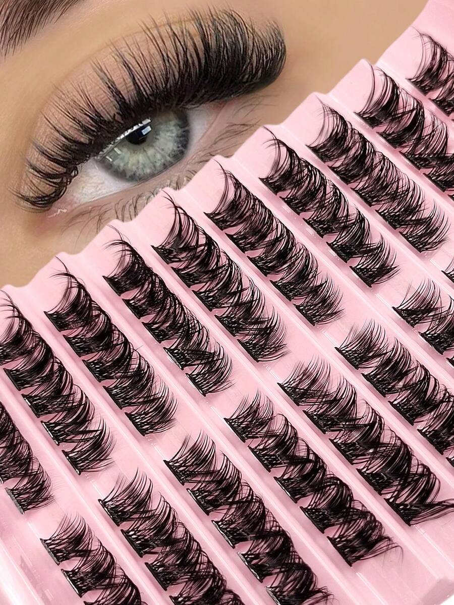 Asiteo 100pcs D Curl Individual Lashes,Wispy Soft&Fluffy And Lightweight False Lashes, Clusters Eyelashes For Used Daily Makeup Extensions - D - View 1