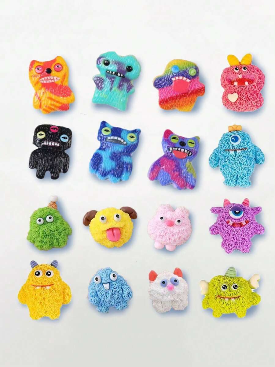 2/5/9 pièces Aimants de réfrigérateur mignons de monstres, autocollants de réfrigérateur en résine d'organismes moches mais mignons, décoration créative pour armoires de cuisine, cadeau cool pour les garçons et les adolescents, décoration d'intérieur, cadeau de Noël - Monstre - Voir 1