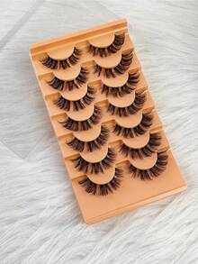 HINARIN 56 piezas Extensión de pestañas en racimo natural tipo D de 6-14 mm de longitud mixta, pestañas individuales de 7 pares para maquillaje DIY con efecto 3D esponjoso perfecto - D - Ver 2