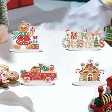 Decor For Home Diamonds Art Kit Decorations, 6 Pack Christmas Diamonds Painting Kit For Adult Tabletop Gift DIY 5D Diamonds Dots, Special Crystal Diamond Gingerbread Man Snowflake Coffee - DP02410 - 查看 3