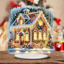 Fairyland JinWenn Decor For Home Diamonds Art Kit Decorations, Christmas House Diamonds Painting Kit For Adult Tabletop Gift DIY 5D Diamonds Dots, Special Crystal Diamond 7.8x7.8 Inch - DP02345 - 查看 3