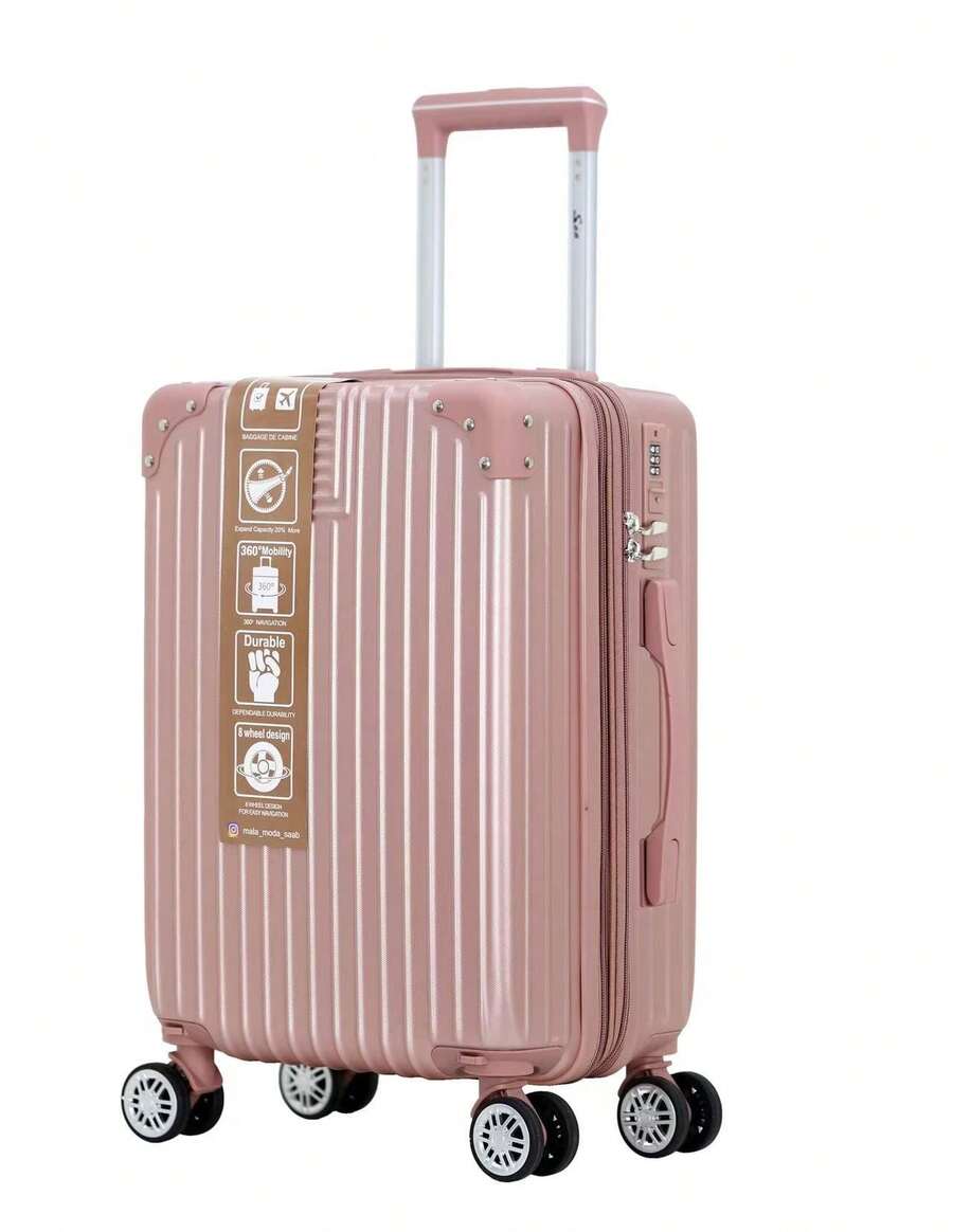 Carry-On Suitcase With 360° Wheels. The Wheels Are Removable. ABS. - 玫瑰金色 - 查看 1