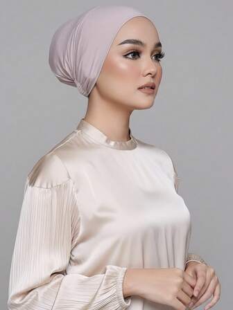 1ชิ้นสีพื้นเรียบง่ายแฟชั่นเป็นมิตรกับผิวผูกสายผ้าโพกหัวฮิญาบหมวก, Headwrap, เหมาะสำหรับชีวิตประจำวันและกีฬากลางแจ้ง