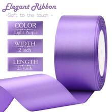 1 cuộn ruy băng satin polyester màu tím, thích hợp để đóng gói hộp quà, hộp kẹo, hộp bánh, trang trí hoa, tự làm hoa hồng, phụ kiện quần áo (Có sự khác biệt nhỏ về màu sắc do nhuộm máy). - Màu tím - Xem 6