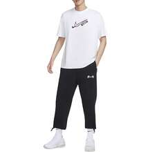 Nike 耐克品牌标志印花圆领透气短袖T恤，白色 - 白色 - 查看 3