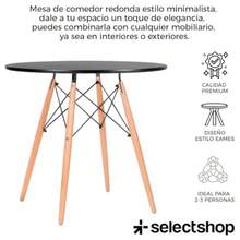 XGHSELECOP Mesa Cedor Estilo Eames Cedor nada Antecedor Mesa Eames Reda Desayunador para 2 o 3 Personas Mesa para ogar y Mesa de Trabajo para Oficina Negro 60 * 60 - Tipo de Enchufe B USA (110-127V) - Ver 3
