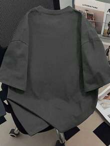 男童卡通印花圆领短袖T恤 - 灰色 - 查看 2