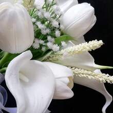 Wedding Bouquets Calla Holding Flowers Bridal Tossing Bouquet Bridesmaid Bouquets Wedding Floral Centerpieces For Boho Home Anniversary Decoration Arrangement,Wedding Photography Props Valentine's Day Accessories - White - View 9