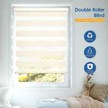 Rèm Zebra, Rèm cuốn, Không cần khoan, Lắp đặt dễ dàng, Có thể điều chỉnh, Thích hợp cho phòng ngủ, phòng khách. - be - Xem 2