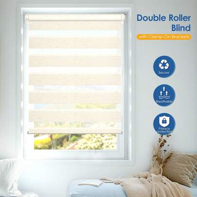 Persianas de cebra, persianas enrollables, sin necesidad de taladrar, fácil instalación, ajustable, adecuado para dormitorio, sala de estar