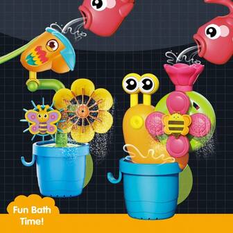 1 Set Baby Bath Toys, Bathtub Pool Toys For Toddlers, Interactive Water Spray Toys With Cute Animal Designs (Snail/Bird/Fish, Colors Randomly Assorted), Ideal Gift For Kids, Suitable For Christmas, Halloween, Birthday, Summer