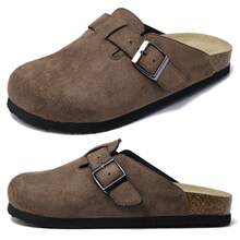 Summer Outdoor Walking Travel Shoes For Women Stylish And Versatile Slippers Flats Shoes With Comfort Cork Footbed For Outdoor Comfort And Elegance Slides Shoes Sandals For Women Flats - 咖啡棕 - 查看 4