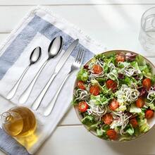 TendenciaJuego De Cubiertos Elegantes Set 24 Piezas Acero InoxidableCalidad premium - Plateado - Ver 8