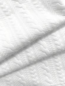 Pantalones cortos de verano elegantes y casuales para mujer, con cintura con cordón, tela texturizada, adecuados para el verano, al aire libre, la playa, las vacaciones o el uso diario casual en color blanco - Blanco - Ver 3