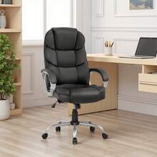 Office Chair Ergonomic High-Back Executive Desk Chair With Adjustable Swivel - Black - View 2