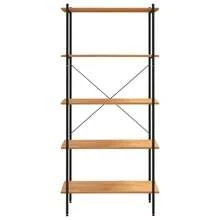Larryhot Scaffale con 5 Mensole Nero e Rovere 80x40x163 cm, Facile da assemblare, dall'estetica elegante e raffinata, pratica per riporre gli oggetti, la scelta ideale per l'organizzazione e la decorazione domestica - nero - Visualizzare 3