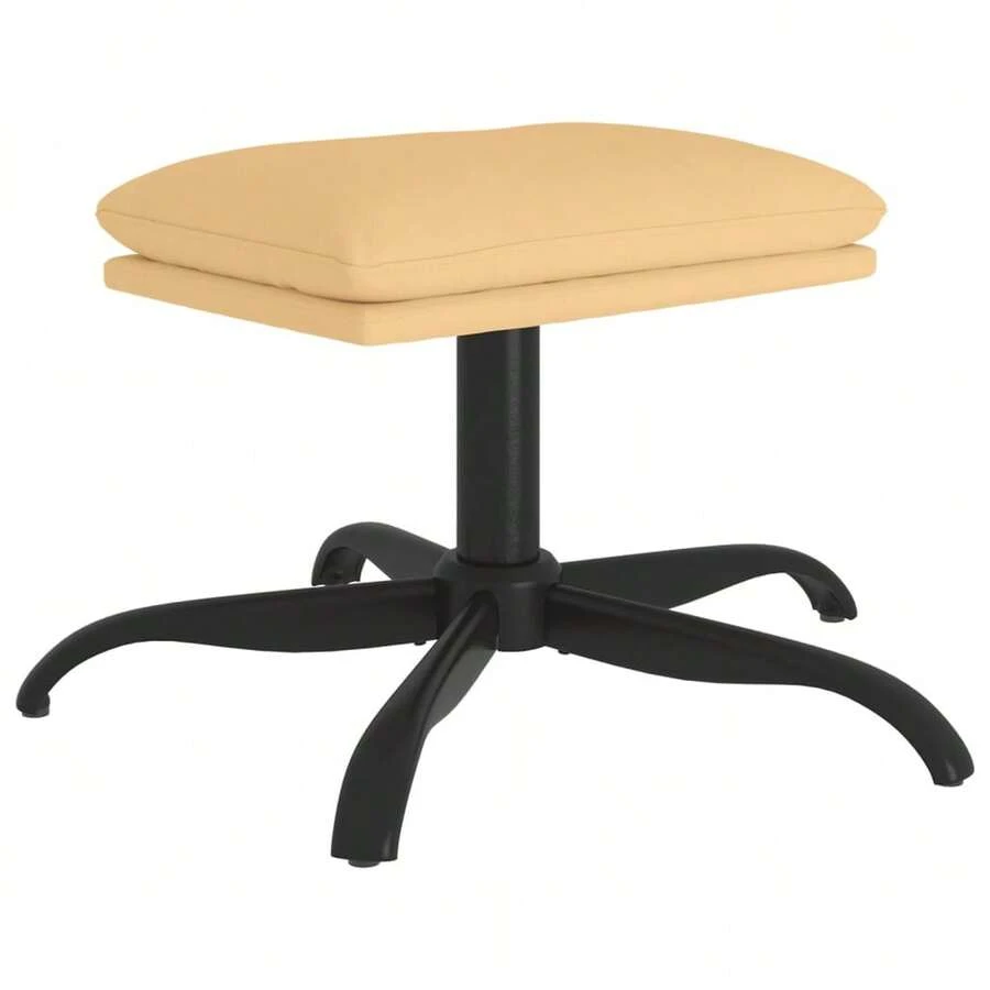 banquinho vidaXL cor creme, 60x60x36 cm, tecido de microfibra. - Bege - Ver 1