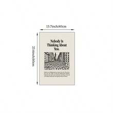 1pc Minimalist Wall Art Picture "Nobody Is Thinking About You" Prints Canvas Paintings Modern Typography Posters Anti-Anxiety Motivational Quote Decor For Living Room Bedroom Kitchen Office Room Decor Gift For Self-Care Lovers Framed/Unframed - Multicolor - View 11