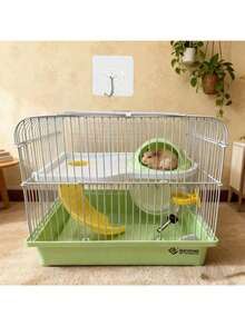 2-Layer Portable Hamster Cage - Mini Habitat With Exercise Wheel, Water Bottle And Food Bowl - Ventilated Travel Cage For Hamsters/Mice (Multiple Colors) - Multicolor - View 11