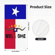 Welcome Texas Door Cover Banner Decoration Backdrop Porch Sign For Holiday Party Indoor Outdoor Decor One Size,OneSize,WelcomeTexas - 歡迎來到德州 - 查看 3
