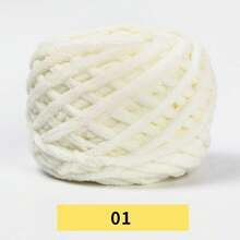EDCUEBE7 1 捲 95g 粗棒雪尼爾手工毛線 絲絨感聚酯纖維粗毛線 蓬鬆毛線－鮮豔色彩，適用於編織與鉤針，易使用的手工毛線，適合製作毛衣、帽子、圍巾、毯子，完美適用於手工藝品與 DIY 項目 - 多色 - 查看 11
