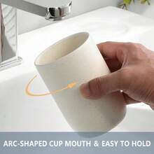 Toothbrush Holder For Bathrooms - 1 Cup Ceramic Toothbrush Toothpaste Holder, Beige Bathroom Tumbler Cup Reusable Toothbrush Mouthwash Cup, Bathroom Counter Organizer,1pcs,Beige - 米色 - 查看 5