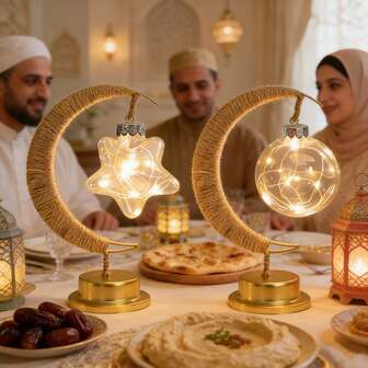 1 pieza Lámpara lunar elegante con acentos colgantes, luz cálida con batería para decorar el ambiente del dormitorio, sala de estar y fiestas
