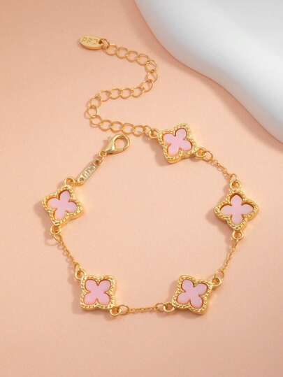 1pc Fashionable Lucky Four-Leaf Clover Classic Design, Elegant & Versatile, Great Gift Choice